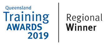 Queensland Training Awards 2019 'Regional Winner' badge